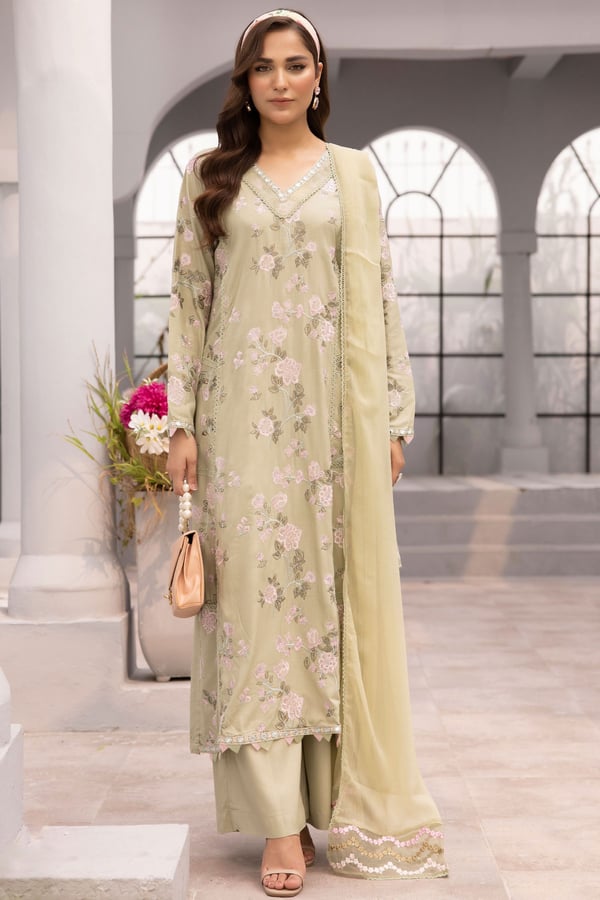 Amelia lux collection 3 piece linen embroidered suit