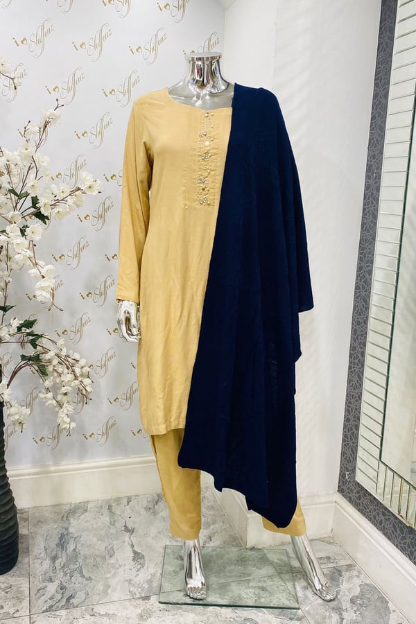 Wool shawl collection - Blue, FREE SIZE