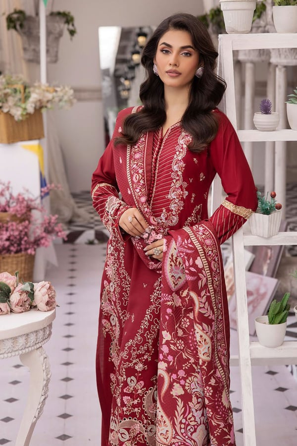 Shiffonz 3 piece luxury linen embroidered suit - Image 4