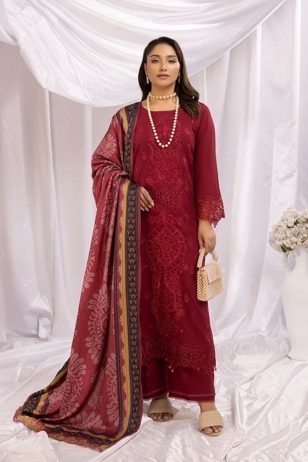 Mushq dhanak chikankari embroidered suit