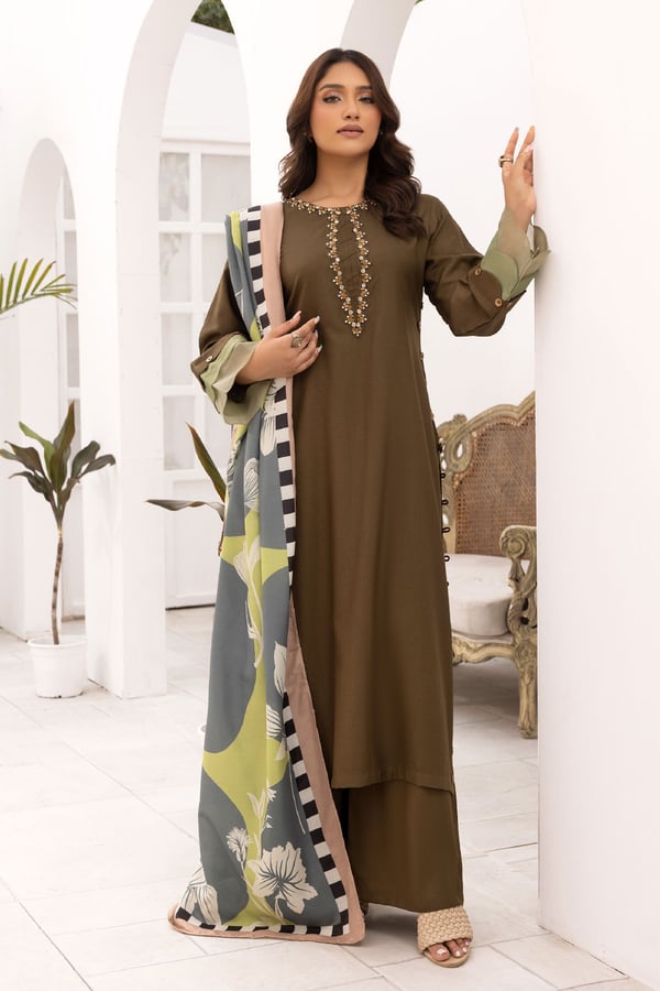 Nakhra lux collection 3 piece linen suit