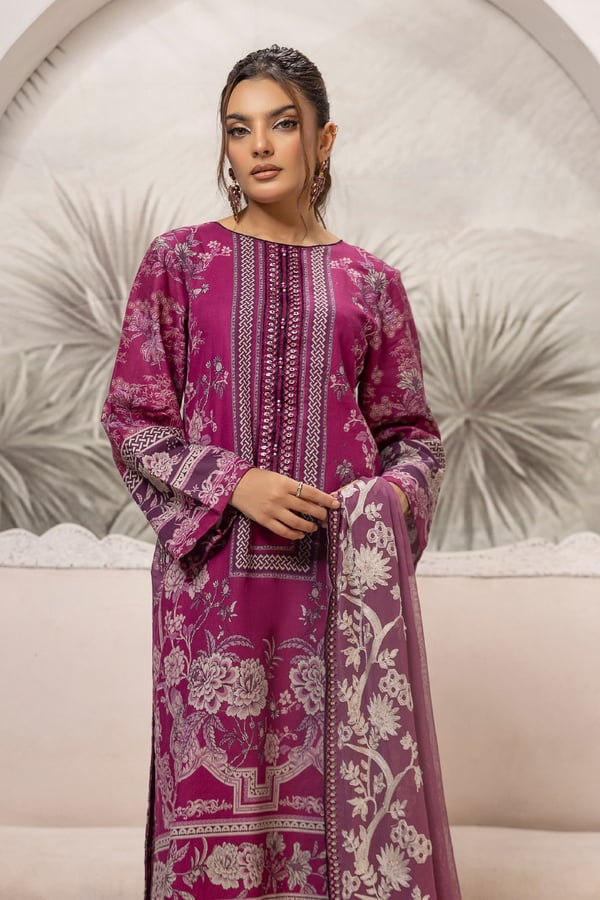 Fiesta khaddar collection 3 piece printed suit - Image 3