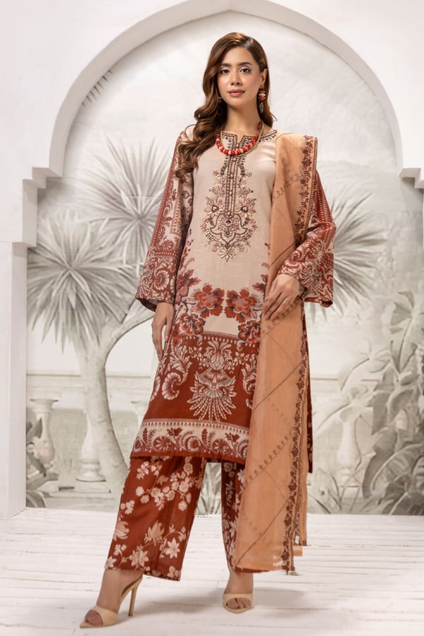 Fiesta khaddar collection 3 piece printed suit