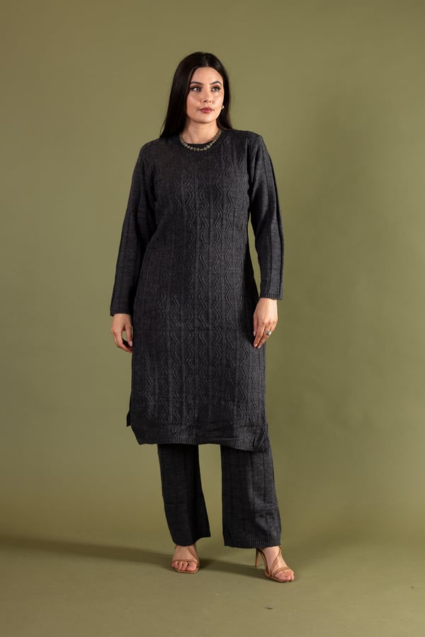 Knitwear co-ord set - DGREY, XL