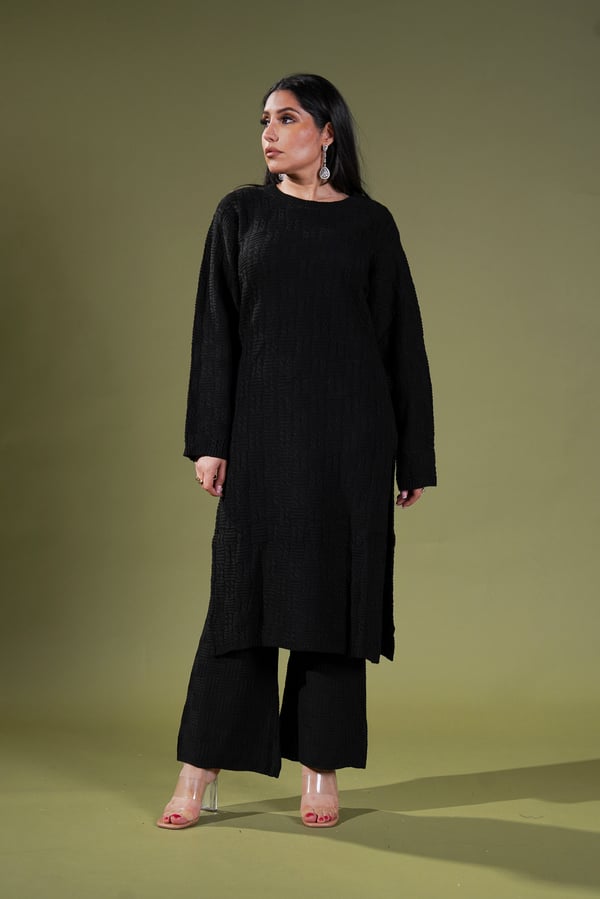 2 Piece knitwear co-ord set - Black, Small