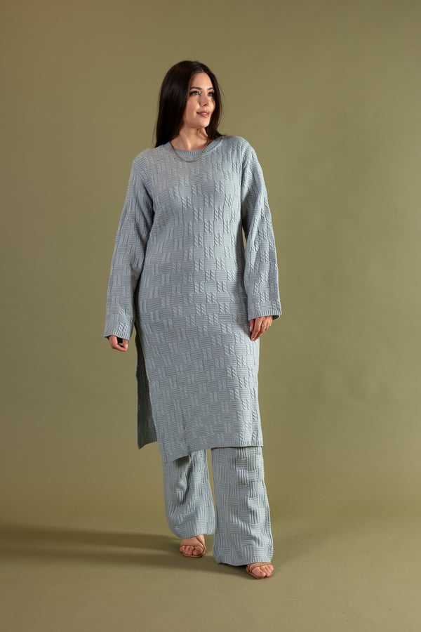 2 Piece knitwear co-ord set - LGREY, Medium