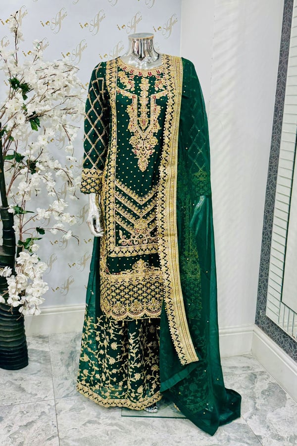 Zenel wedding collection 3 piece mehndi suit