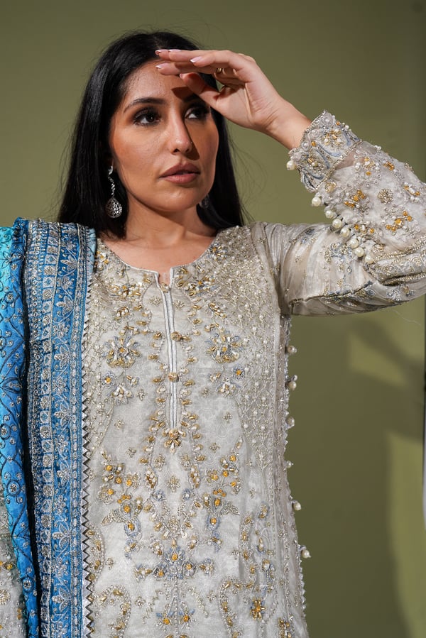 Aik wedding collection 3 piece embroidered suit - Image 6