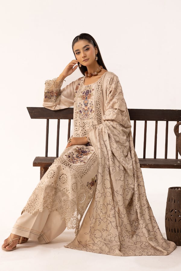 Ivy kari dhanak collection 3 piece embroidered suit - Image 4