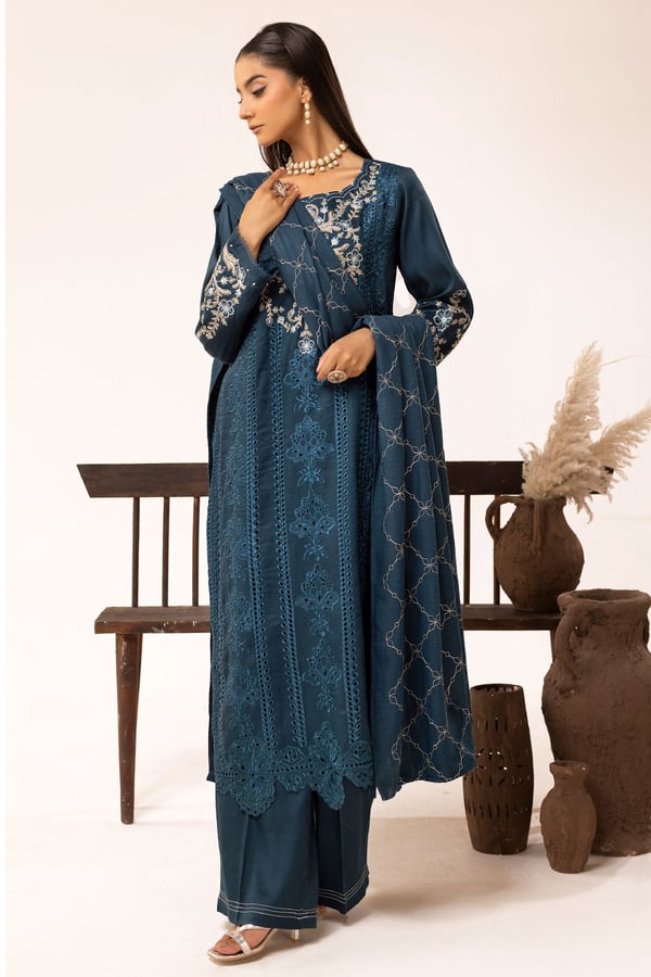 Ivy kari dhanak collection 3 piece embroidered suit - Image 2