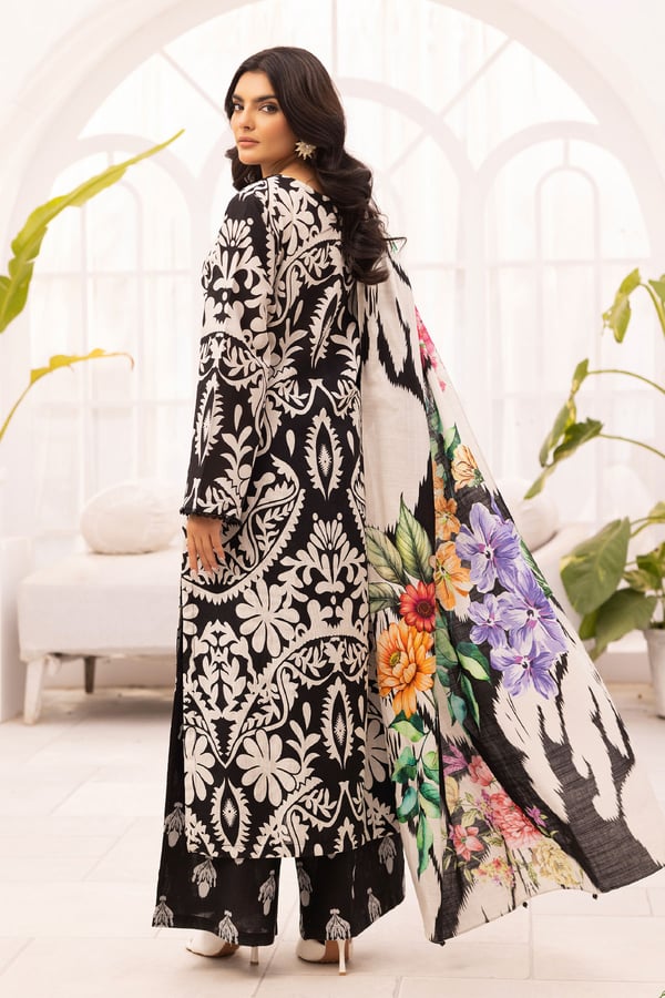 Aura luxe collection 3 piece printed khaddar suit - Image 2