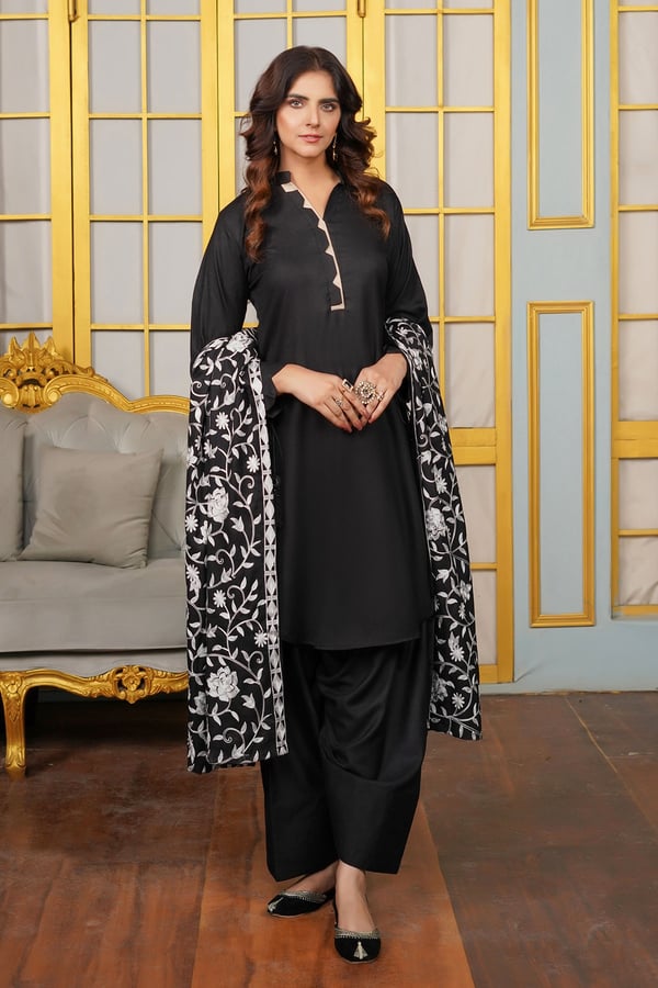 Neelam collection 3 piece suit with embroidered shawl