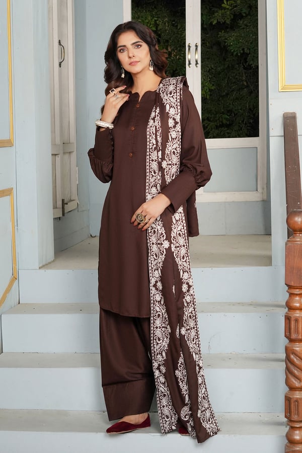 Neelam collection 3 piece suit with embroidered shawl
