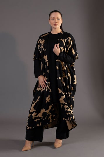 Jacket style knitwear co-ord set - Black, Large