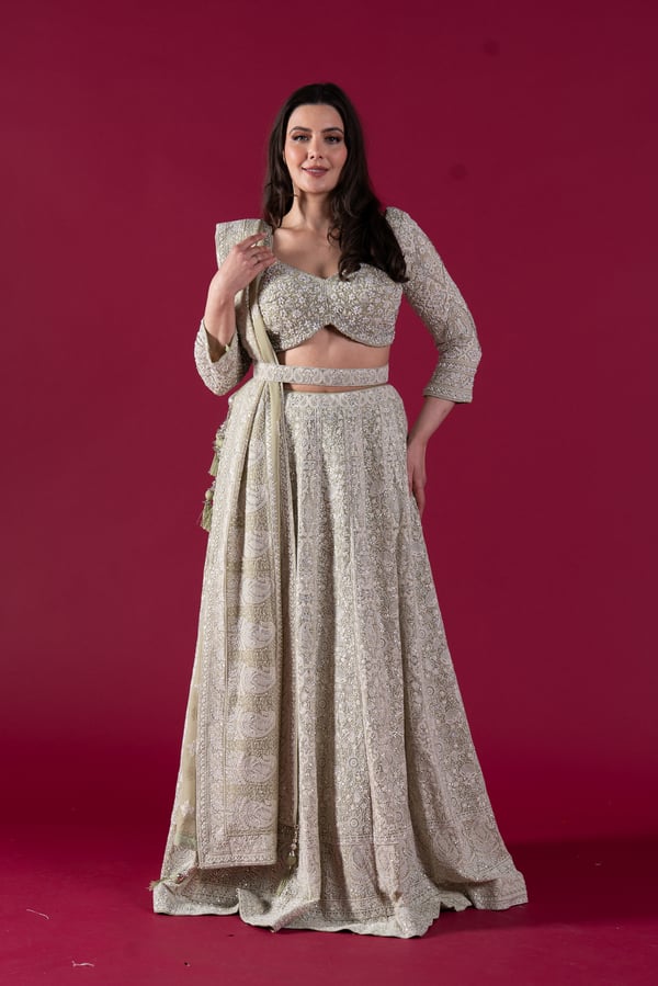 Shiffonz 3 piece luxe embroidered lengha choli