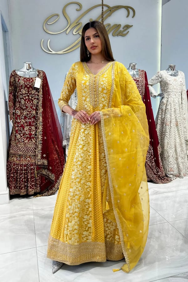 Shiffonz 2 piece luxury banarsi embroidered gown