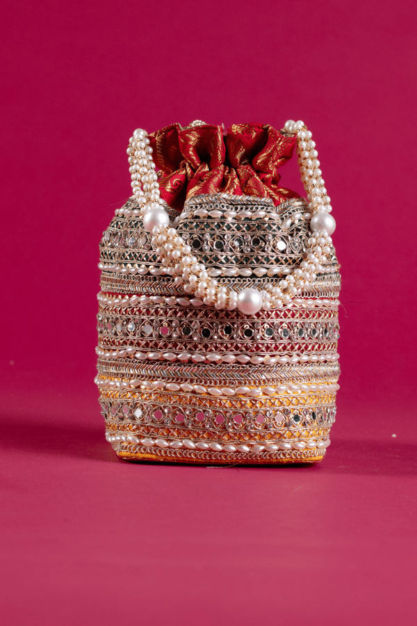 Shiffonz graceful banarsi pearl potli bag - Image 5