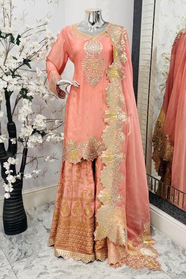 Sandali luxe silk 3 piece sharara suit