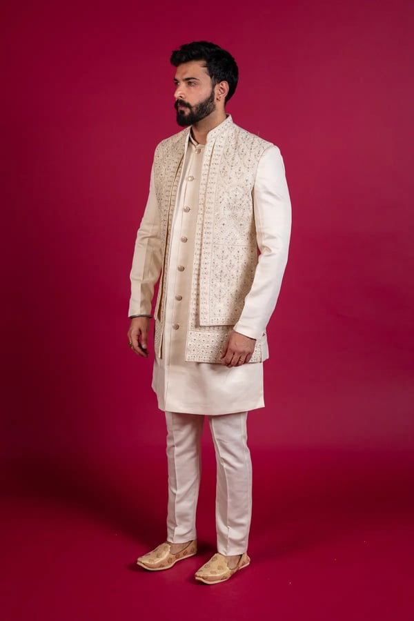 Men's indo western jacket style sherwani - Image 2