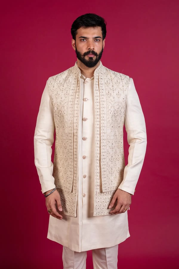 Men's indo western jacket style sherwani - Image 4