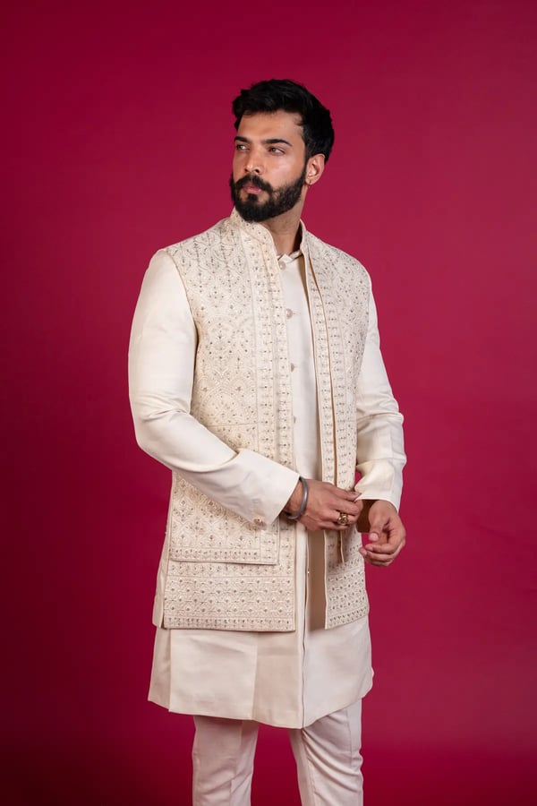 Men's indo western jacket style sherwani - Image 5