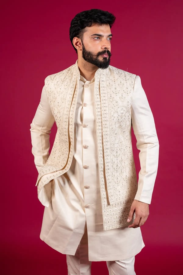 Men's indo western jacket style sherwani - Image 6