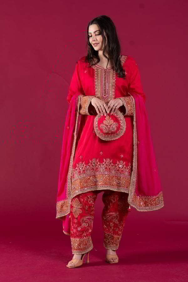 Mantabi premium luxe collection shalwar suit - DKPINK, 36