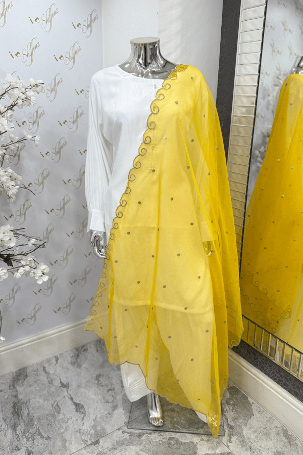 Organza dupatta with border work - Image 6