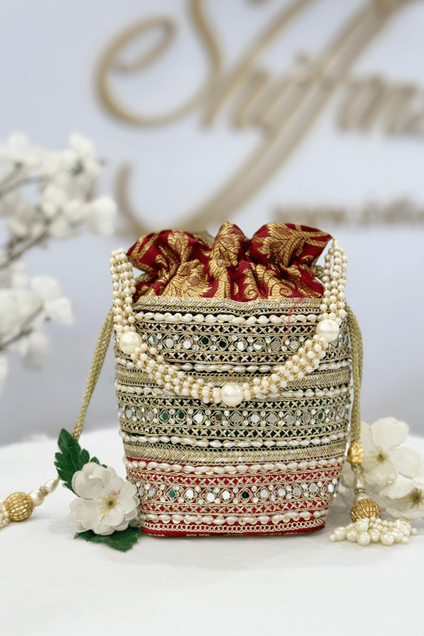 Shiffonz graceful banarsi pearl potli bag - Image 4