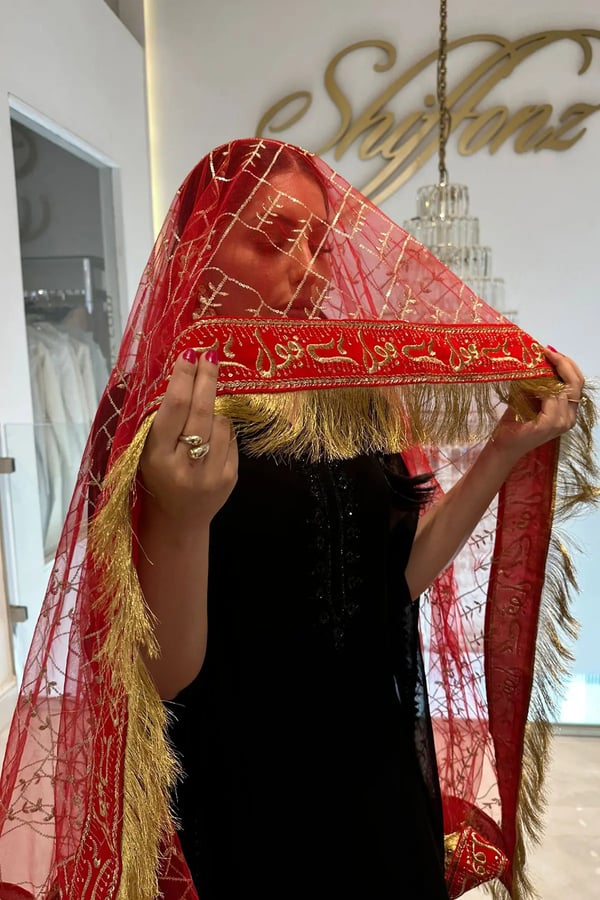 Qubool hai wedding dupatta - Red, FREE SIZE