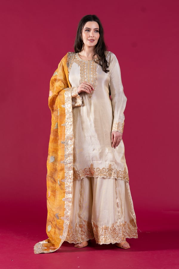 Ruhi premium luxe semi stitched 3 piece suit collection
