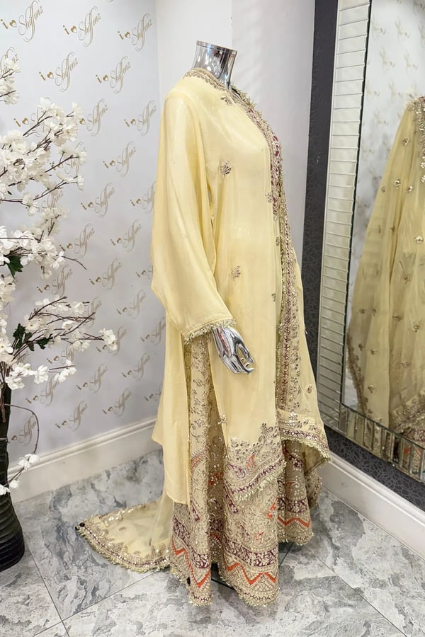 Sandali luxe pure chiffon semi stitched sharara suit - Image 3