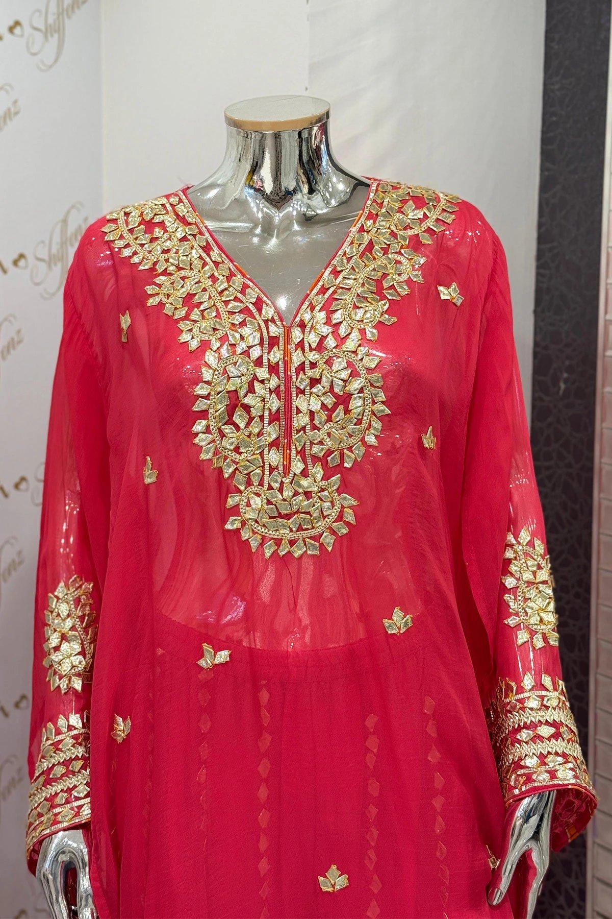 Sandali luxe pure chiffon semi stitched sharara suit - Image 6