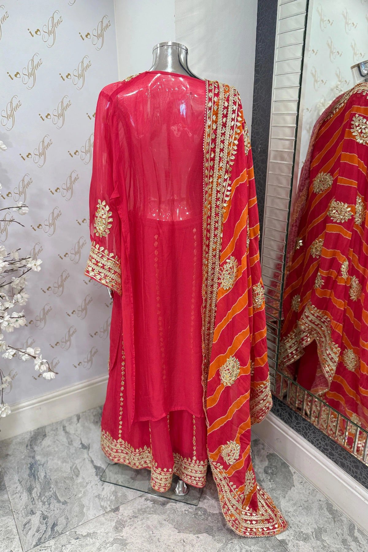 Sandali luxe pure chiffon semi stitched sharara suit - Image 4