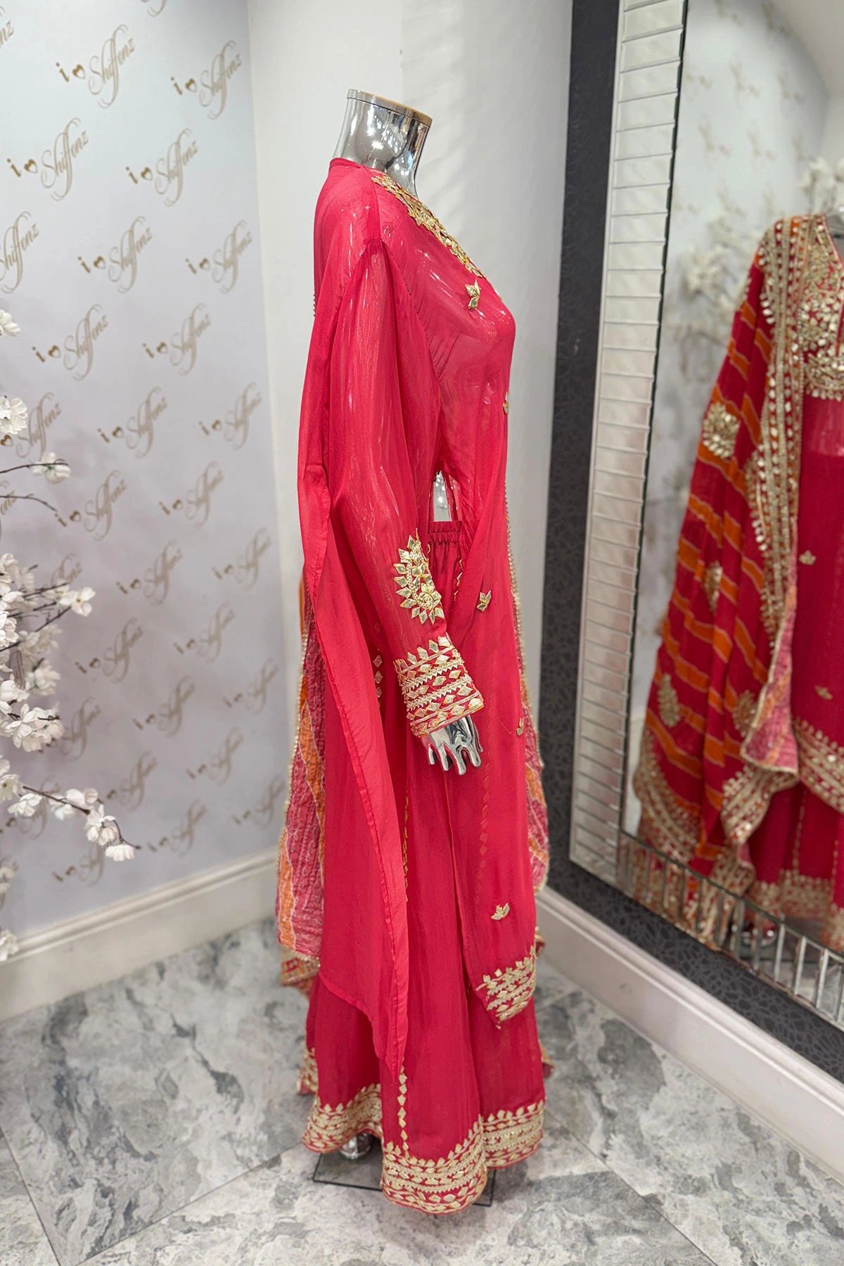 Sandali luxe pure chiffon semi stitched sharara suit - Image 3