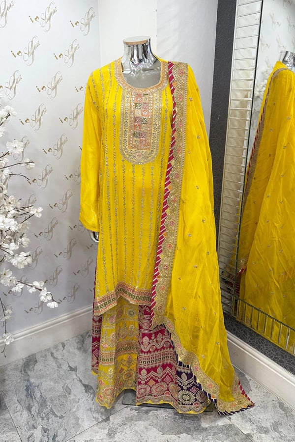 Sandali luxe pure chiffon semi stitched lengha suit