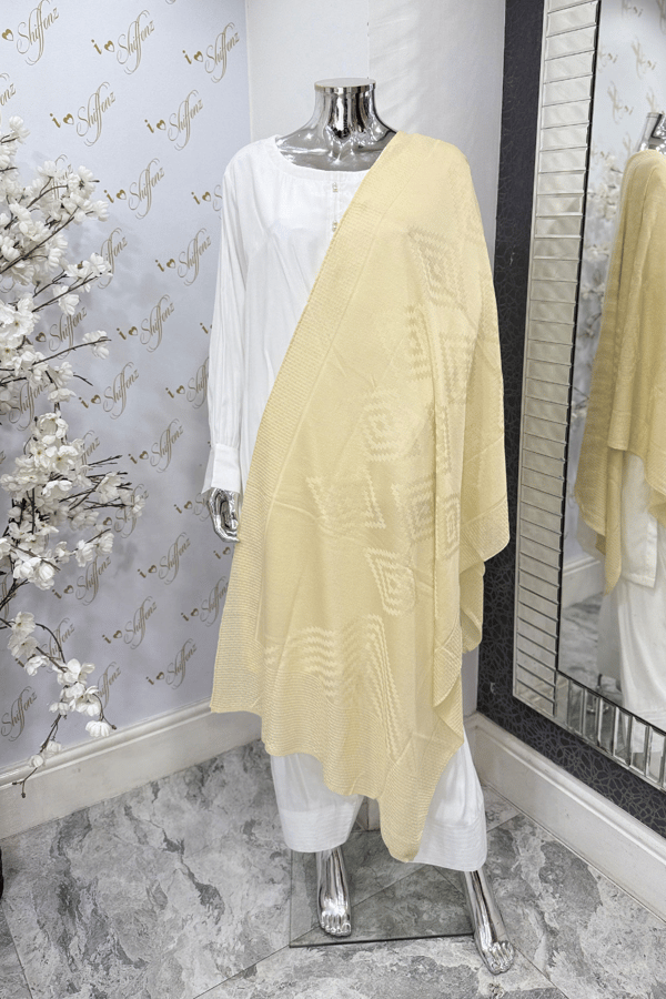 Shiffonz wool shawl collection - Cream, FREE SIZE