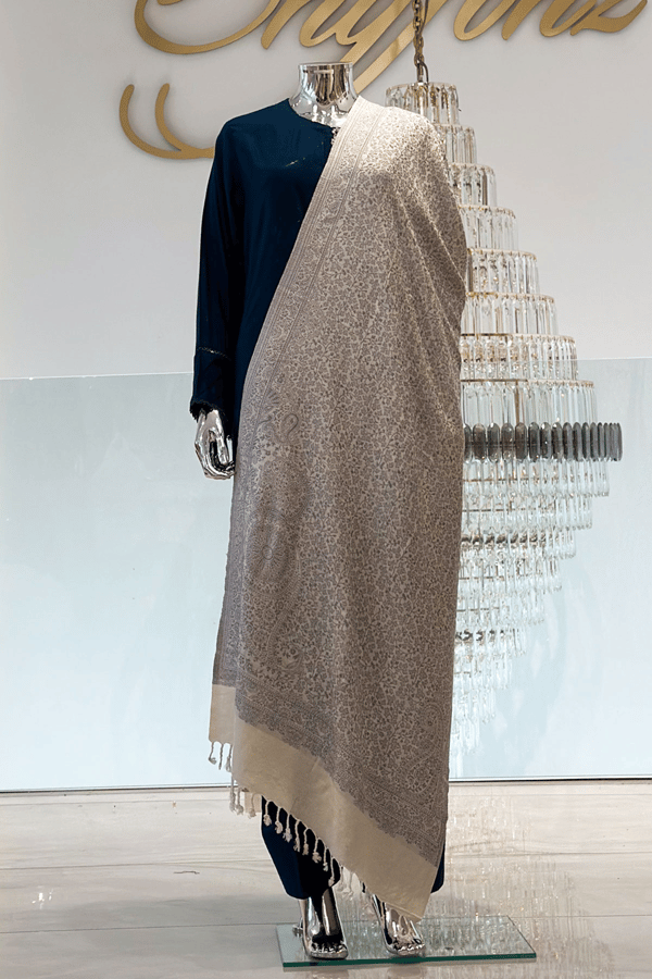 Imprints casual stole - Grey, FREE SIZE