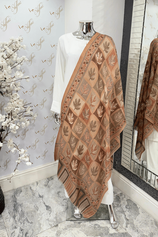 Shiffonz casual imprints Shawl - Brown, FREE SIZE