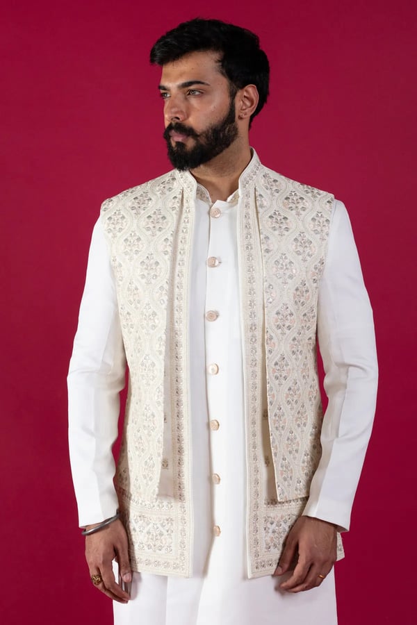 Indo western men's sherwani set - Image 5