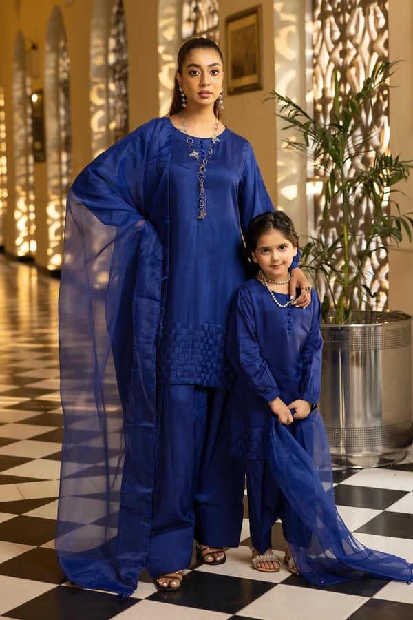 Farshi 3 piece kids Eid 2025 mother & daughter shalwar kameez