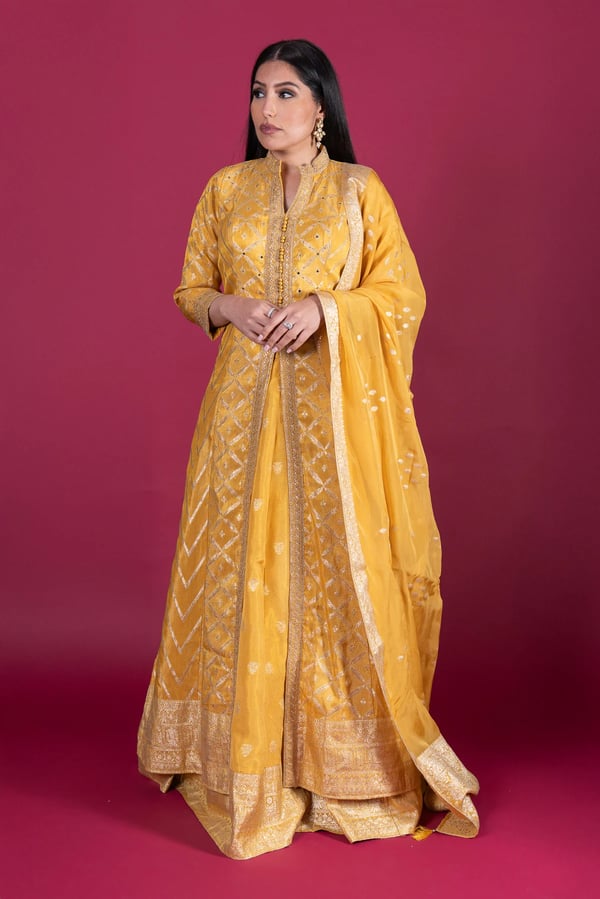Shiffonz deluxe 3 piece jacket styled lengha suit
