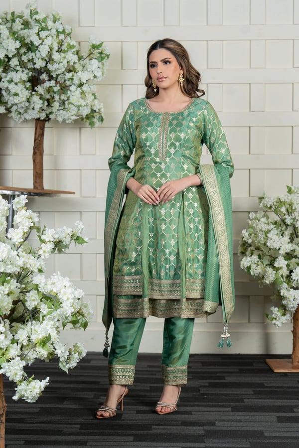 Deluxe 3 piece banarasi suit