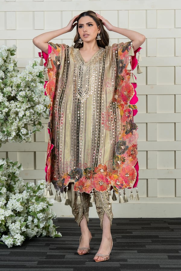 Graceful 2 piece kaftan style top with tulip set - Image 3