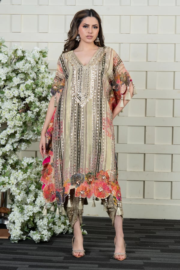 Graceful 2 piece kaftan style top with tulip set