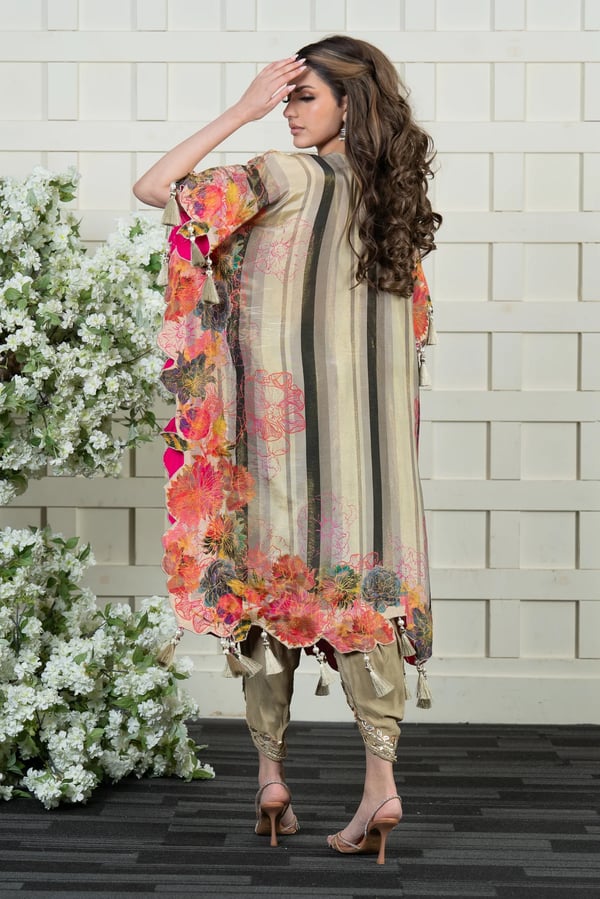 Graceful 2 piece kaftan style top with tulip set - Image 4