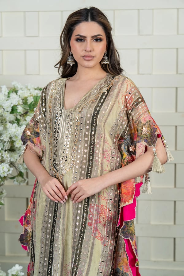 Graceful 2 piece kaftan style top with tulip set - Image 7