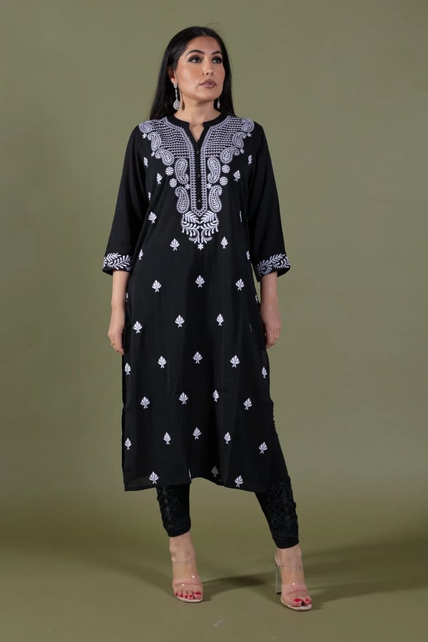 Deluxe threadwork lawn kurti
