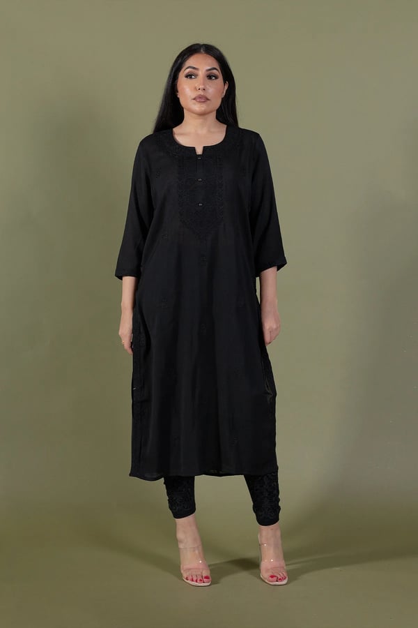 Graceful threadwork lawn kurti