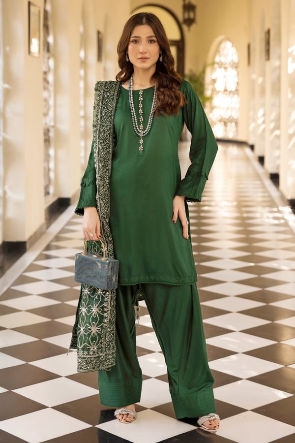 Shimmer 3 piece Eid 2025 mother & daughter shalwar kameez